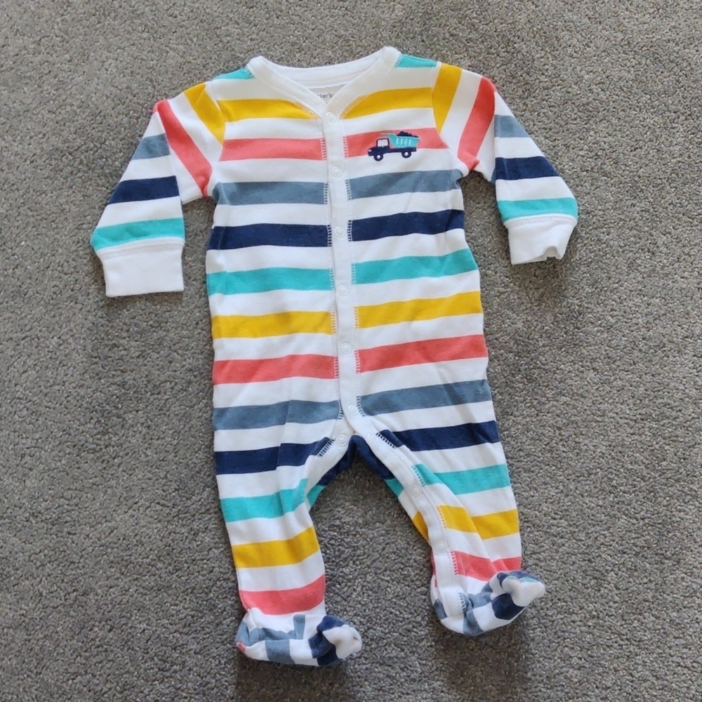 Carter's Baby Boy 6 Months Striped Onesie Play PJ
